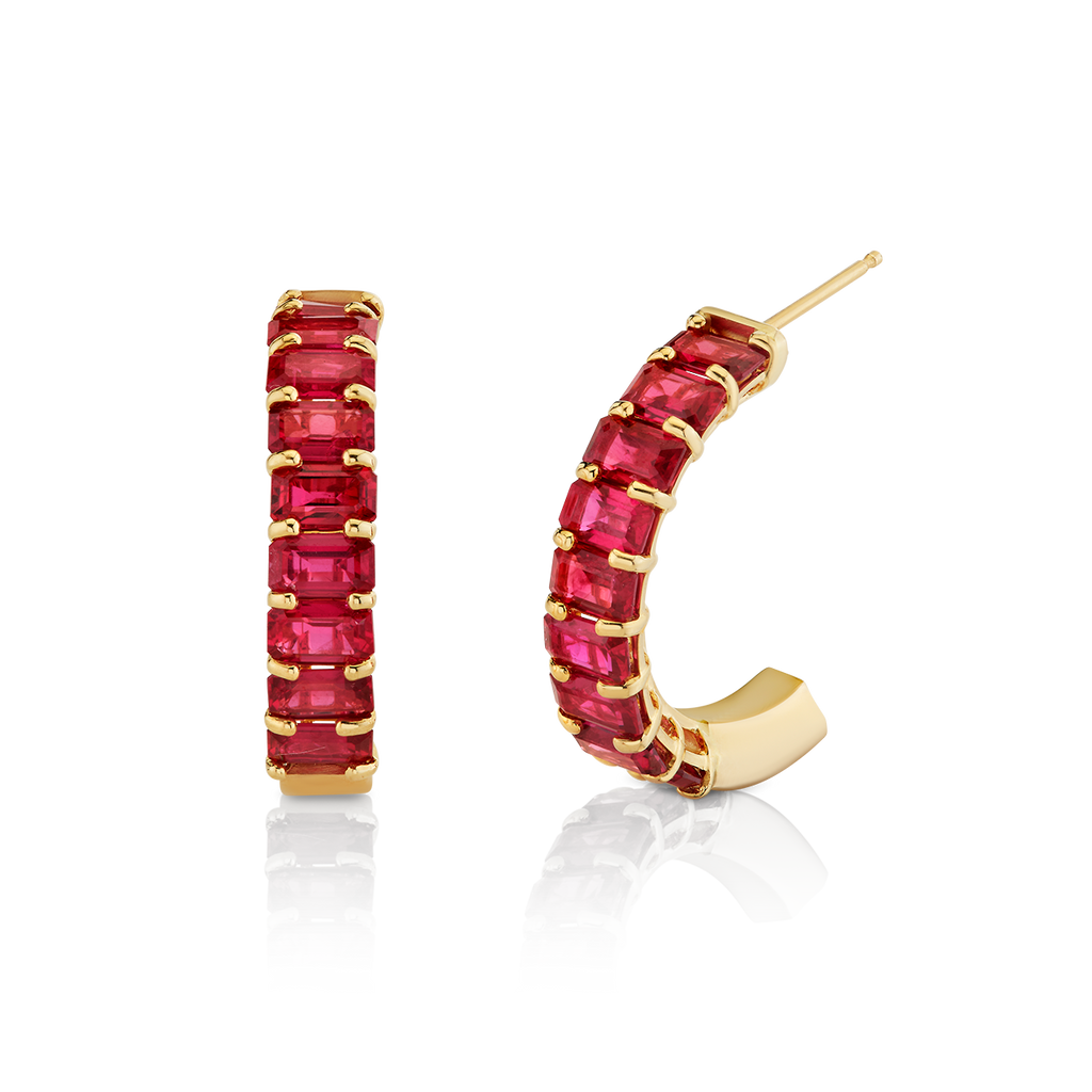 deBoulle Collection Ruby Hoop Earrings