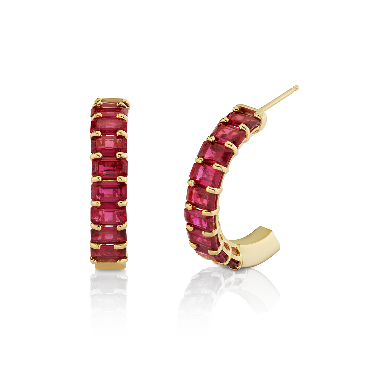 deBoulle Collection Ruby Hoop Earrings