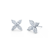 deBoulle Collection Four Petal Earrings in White Gold