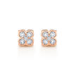 deBoulle Collection Pointed Floral Earrings in Rose Gold