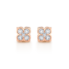 deBoulle Collection Pointed Floral Earrings in Rose Gold
