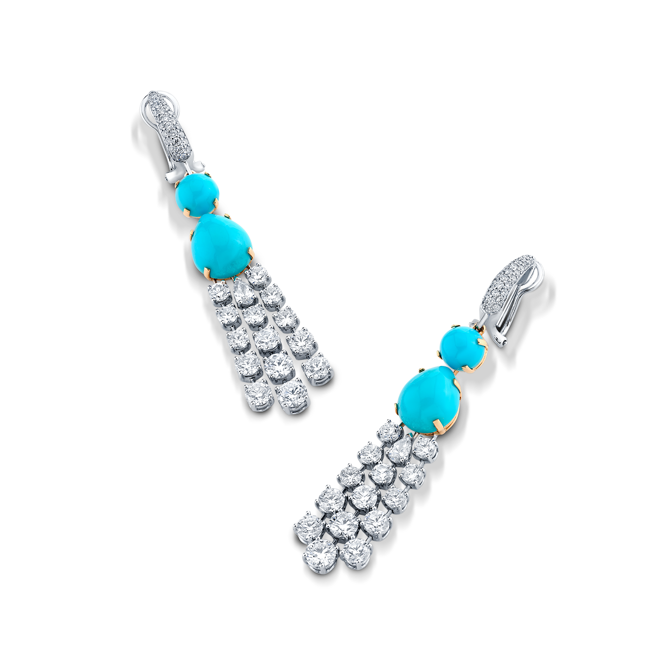 deBoulle High Jewelry Turquoise Diamond Earrings