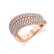 deBoulle Collection Pavé Wave Ring in Rose Gold