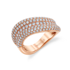 deBoulle Collection Pavé Wave Ring in Rose Gold