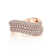 deBoulle Collection Pavé Wave Ring in Rose Gold
