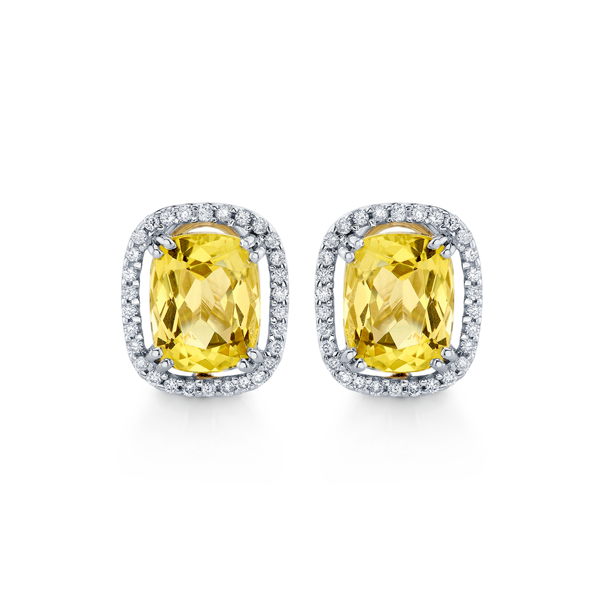 deBoulle Collection Heliodor and Diamond Earrings