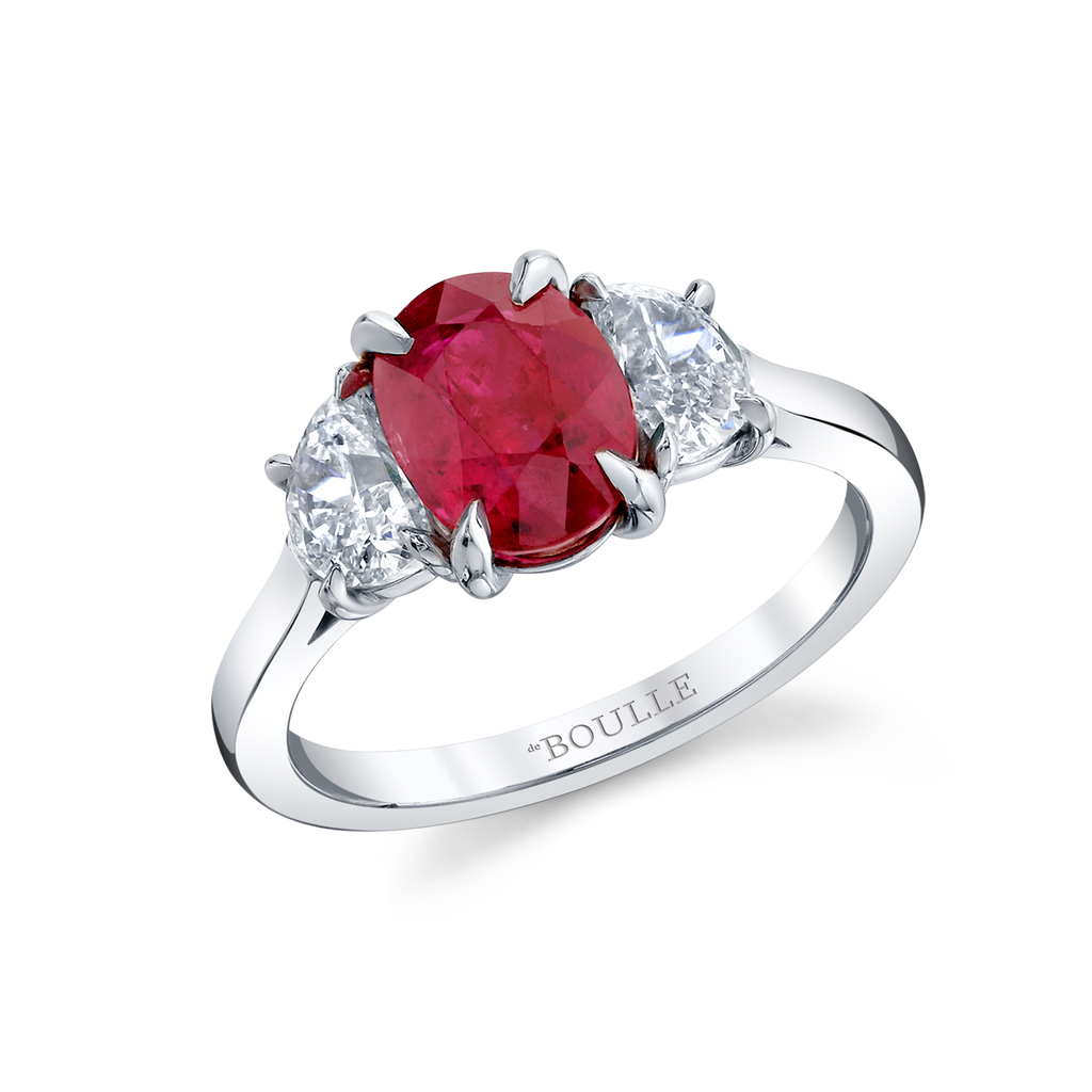 deBoulle High Jewelry Diamond Oval Ruby Ring