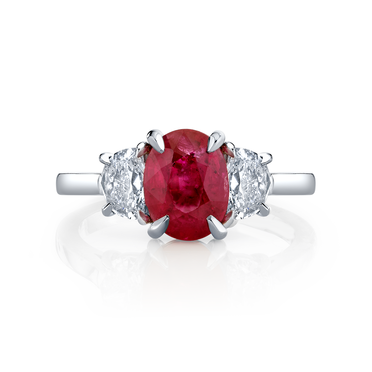 deBoulle High Jewelry Diamond Oval Ruby Ring