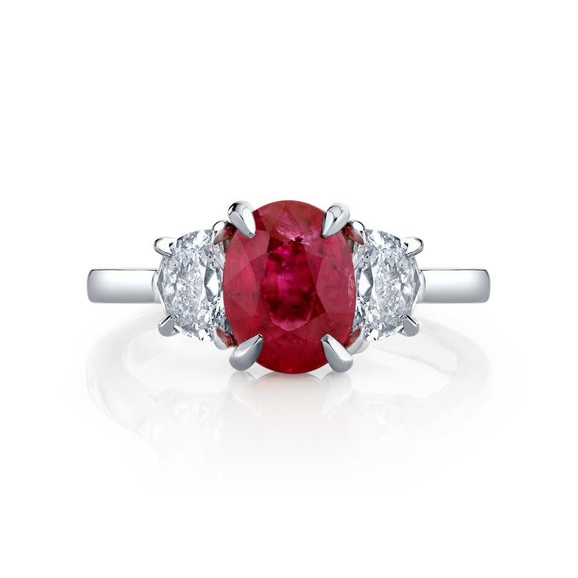 deBoulle High Jewelry Diamond Oval Ruby Ring