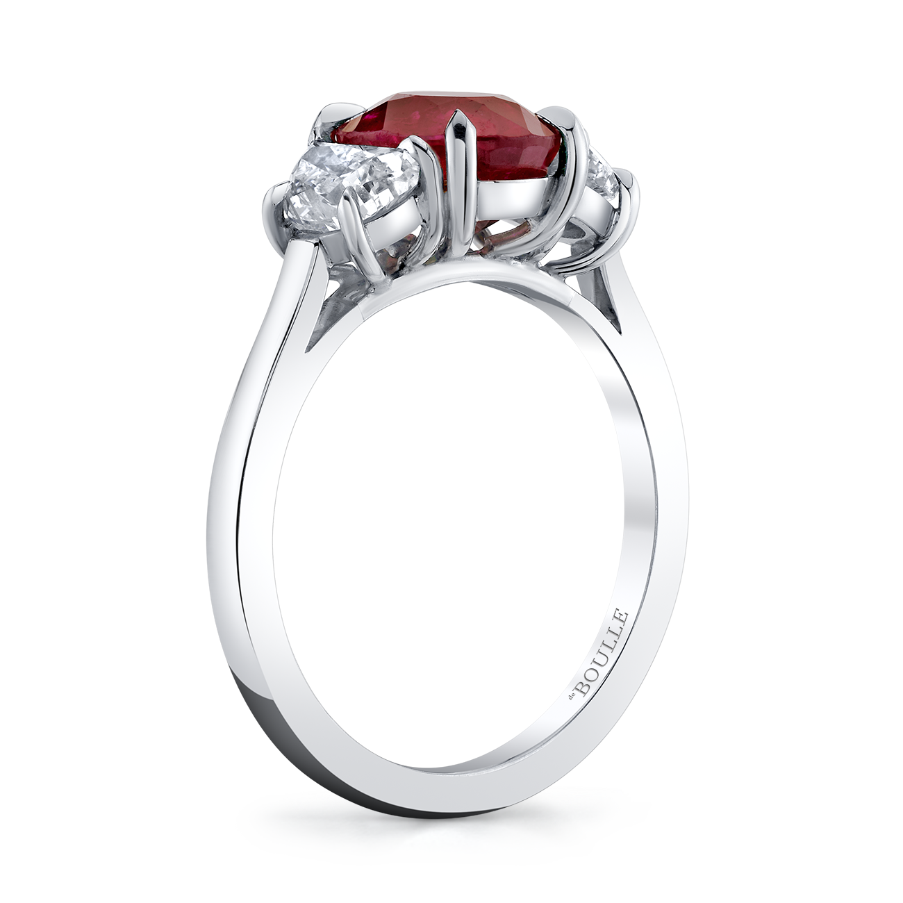 deBoulle High Jewelry Diamond Oval Ruby Ring