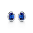 deBoulle Collection Oval Sapphire and Diamond Earrings