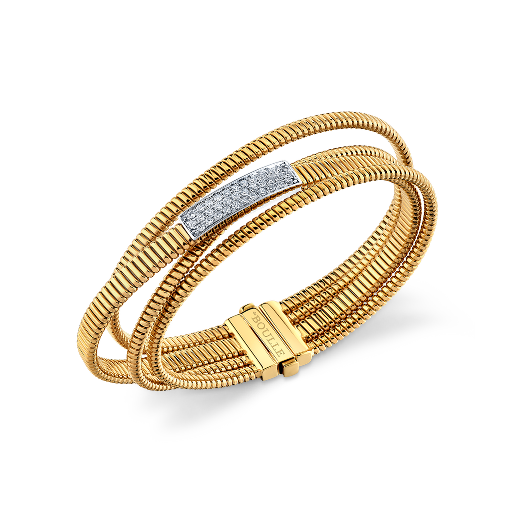 deBoulle Collection Tubogas Crossover Bracelet in Yellow Gold