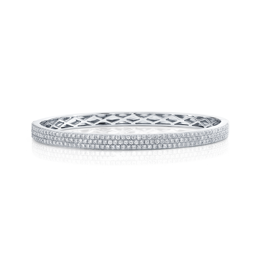 deBoulle Collection Pavé Diamond Bangle in White Gold