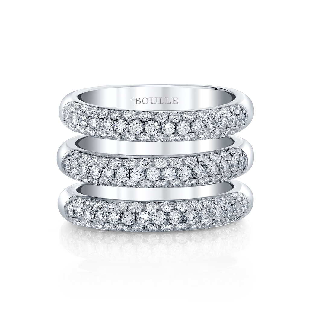 deBoulle Collection Triple Stacked Diamond Bands