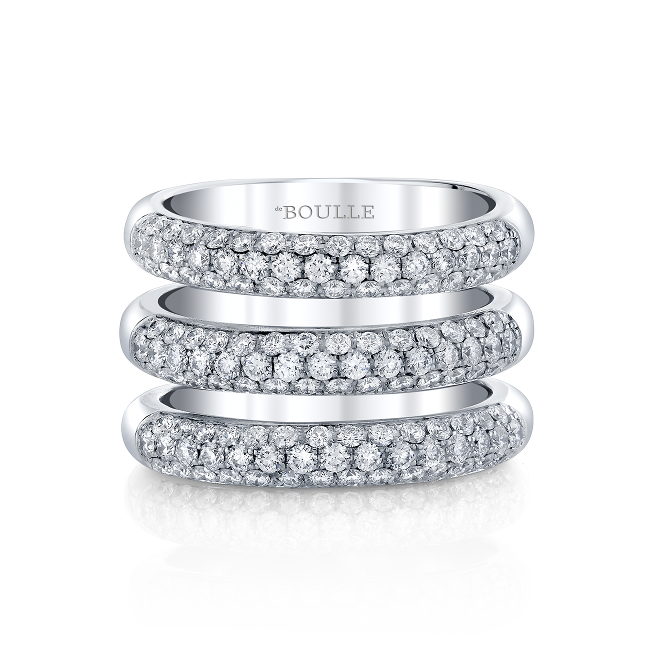 deBoulle Collection Triple Stacked Diamond Bands