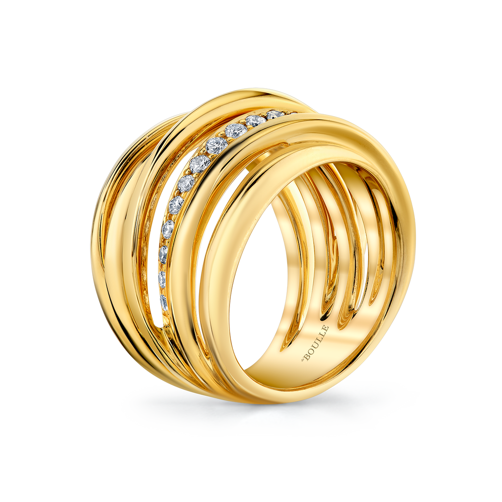 deBoulle Collection Interwoven Diamond Band in Yellow Gold