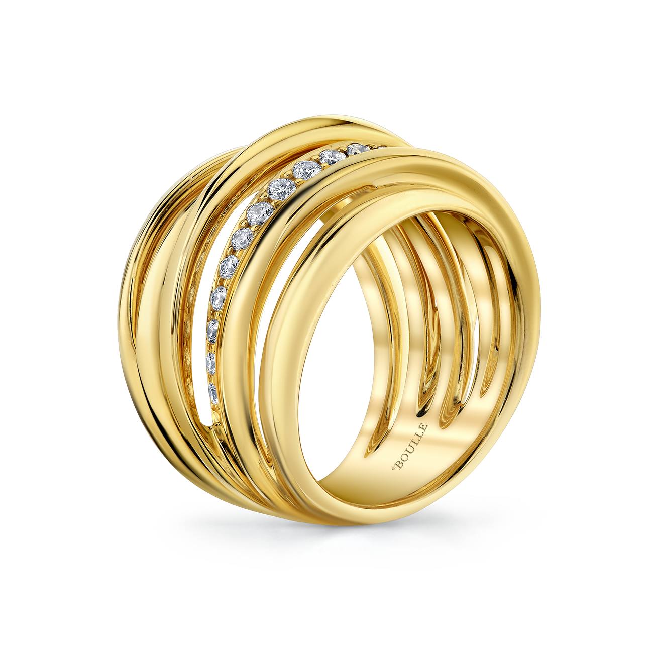 deBoulle Collection Interwoven Diamond Band in Yellow Gold