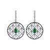 Mariani Openwork Emerald Lattice Medallion Earrings
