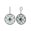 Mariani Openwork Emerald Lattice Medallion Earrings