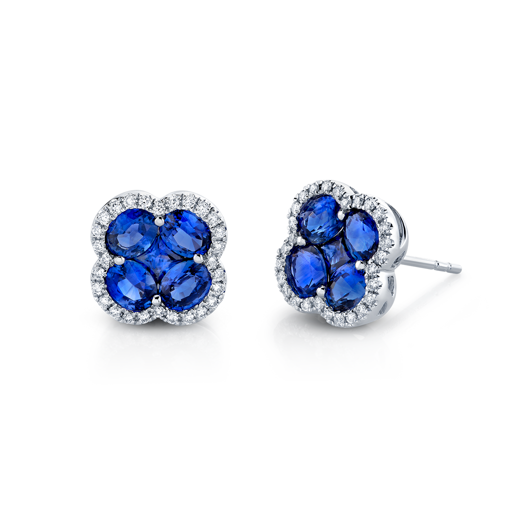 deBoulle Collection Clover Motif Diamond Border Studs