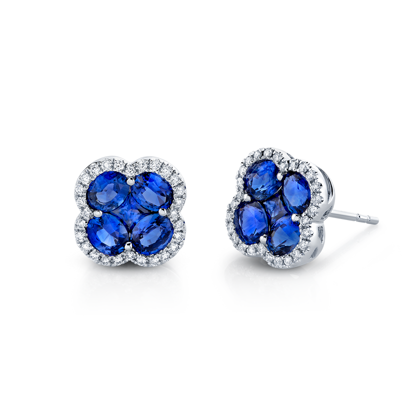 deBoulle Collection Clover Motif Diamond Border Studs