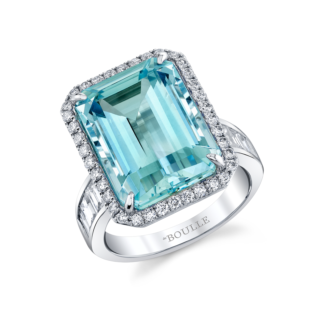deBoulle Collection Aquamarine and Diamond Ring