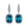 deBoulle Collection Blue Zircon Diamond Drop Earrings