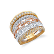 deBoulle Collection Modern Retro Ring in Rose, White and Yellow Gold