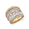 deBoulle Collection Modern Retro Ring in Rose, White and Yellow Gold