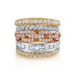 deBoulle Collection Modern Retro Ring in Rose, White and Yellow Gold
