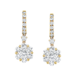 deBoulle Collection Flower Drop Earrings in Yellow Gold