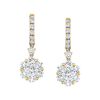 deBoulle Collection Flower Drop Earrings in Yellow Gold