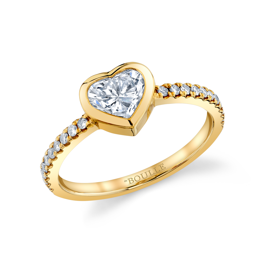 deBoulle Collection Posh Stackable Ring with Diamond Heart Center