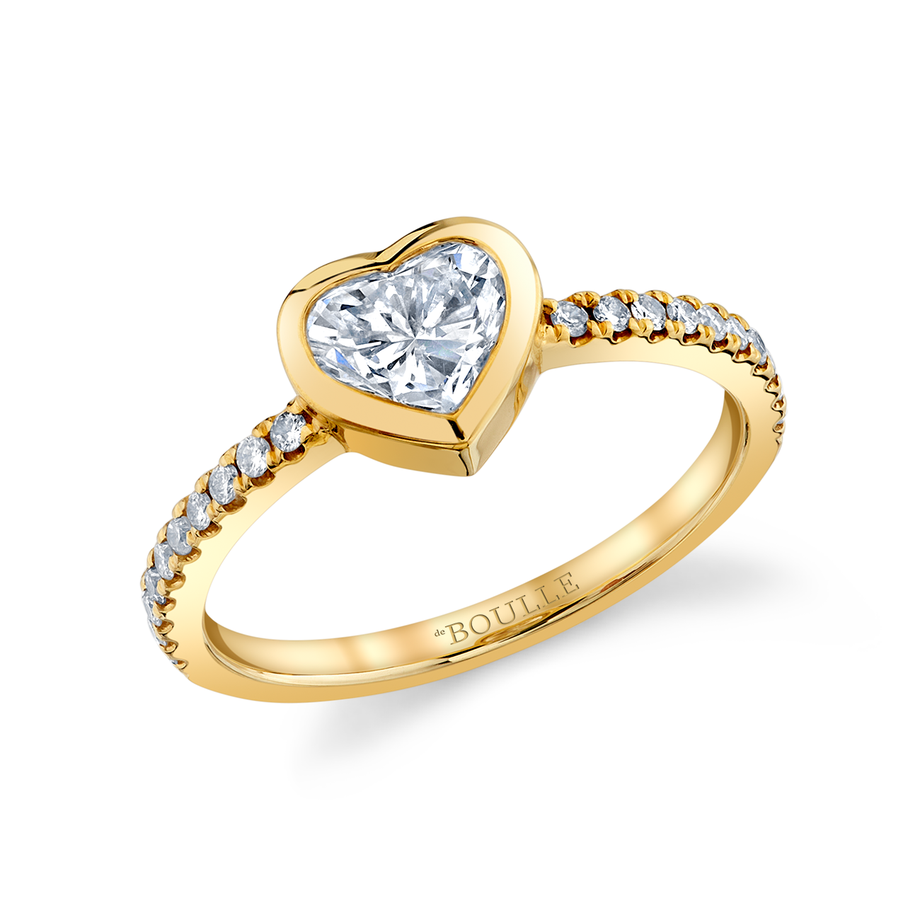 deBoulle Collection Posh Stackable Ring with Diamond Heart Center