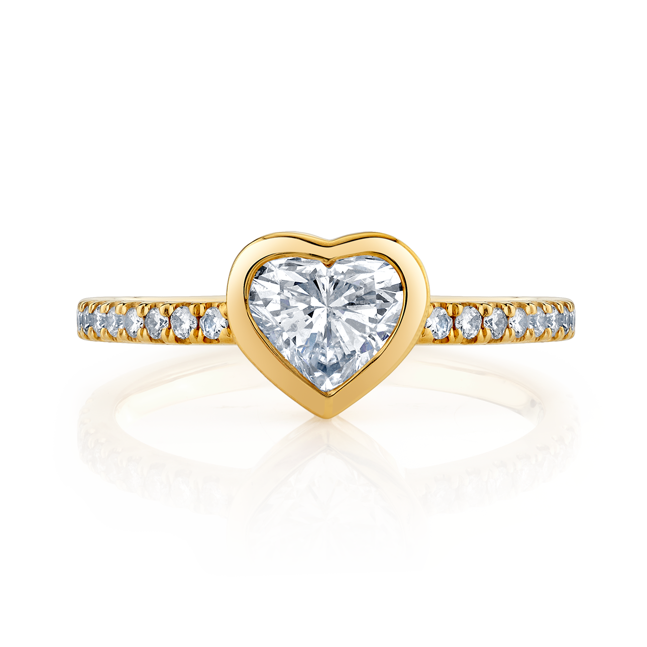 deBoulle Collection Posh Stackable Ring with Diamond Heart Center