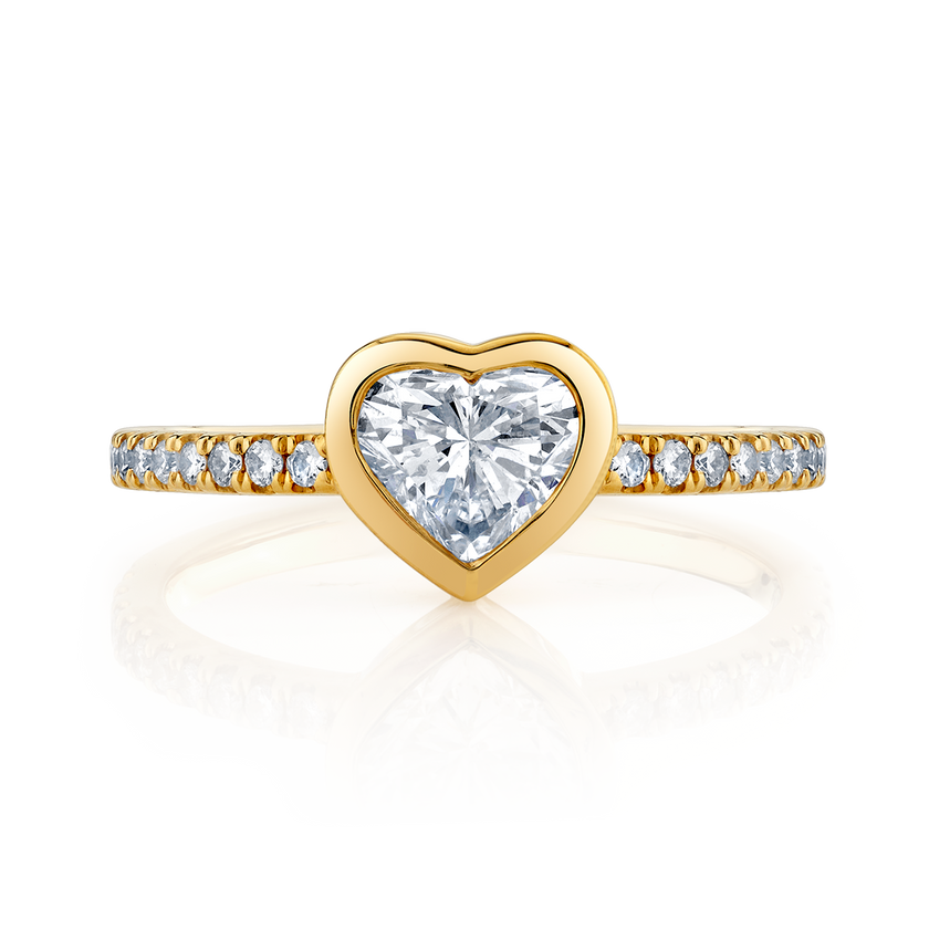 deBoulle Collection Posh Stackable Ring with Diamond Heart Center