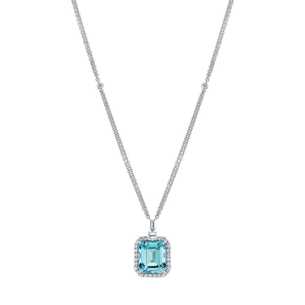 deBoulle Collection Aquamarine and Diamond Pendant
