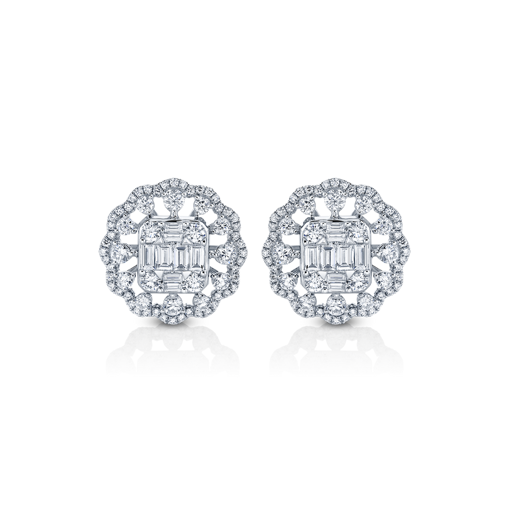 deBoulle Collection Diamond Scalloped Earrings