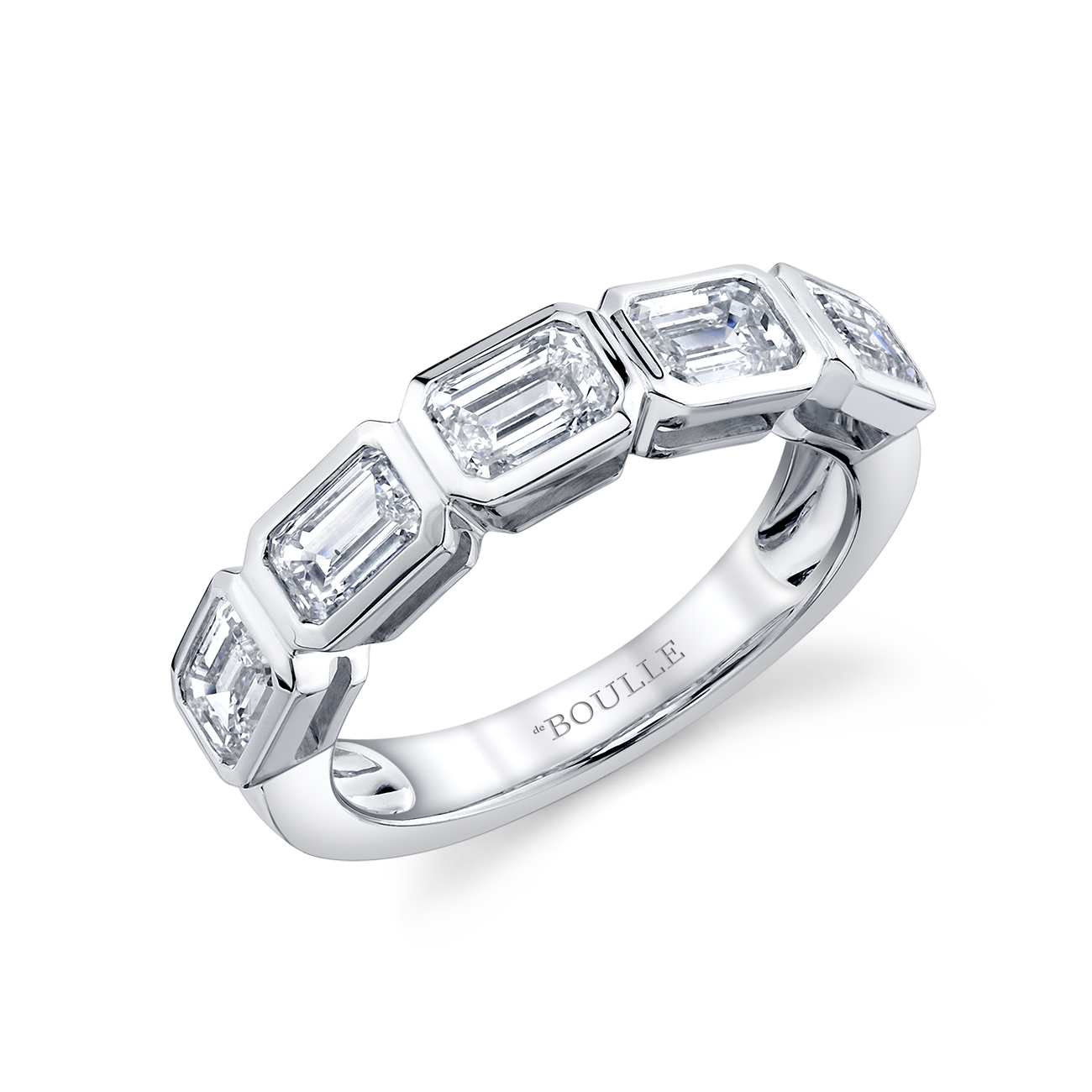 deBoulle Collection Emerald-cut Diamond Band in White Gold