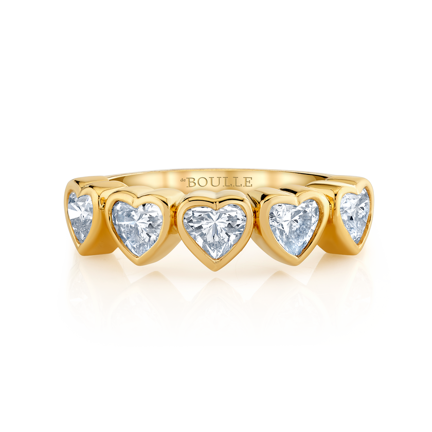 deBoulle Collection Classic Five Diamond Heart Ring