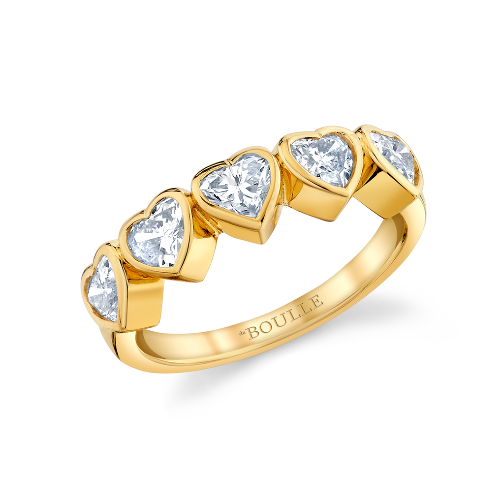 deBoulle Collection Classic Five Diamond Heart Ring