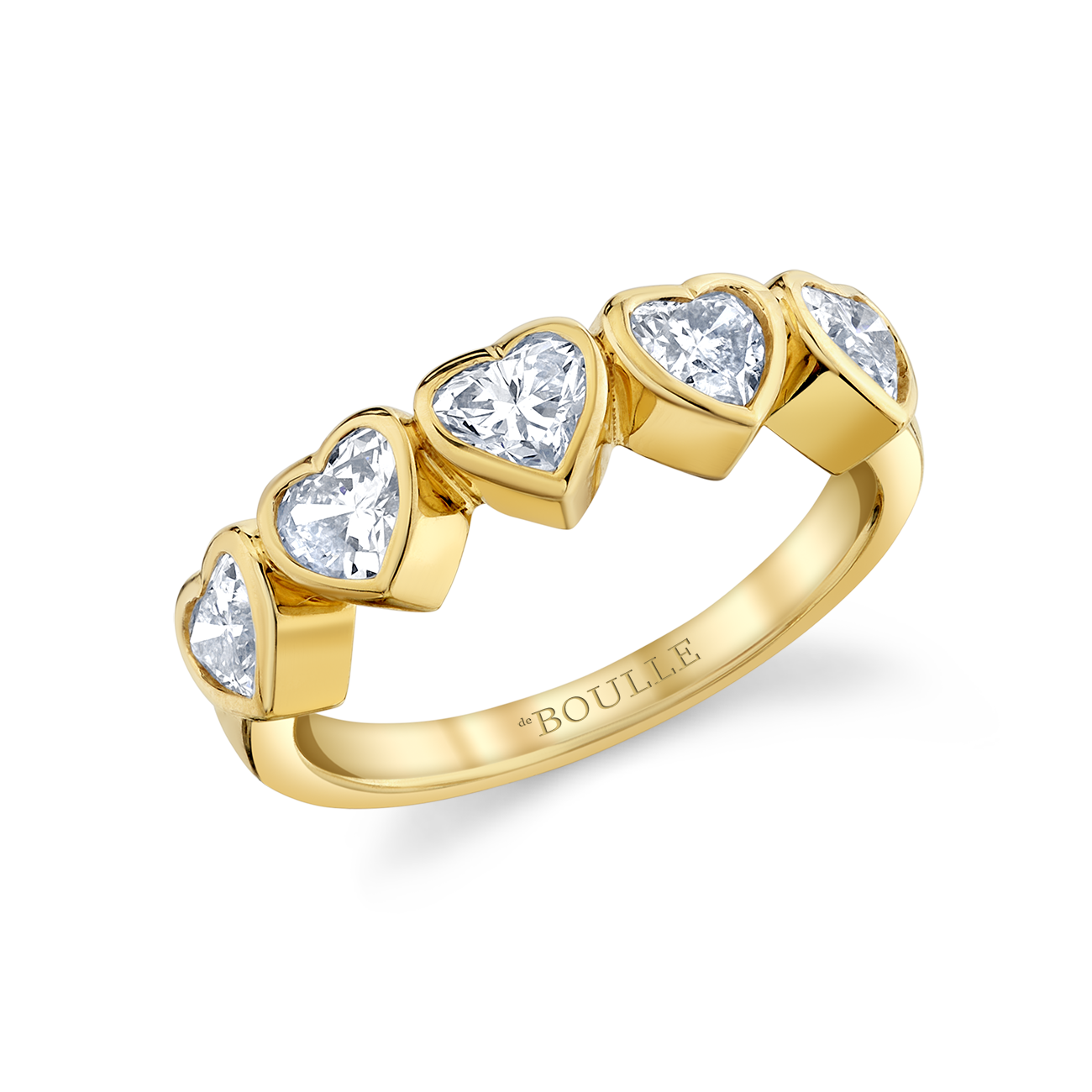 deBoulle Collection Classic Five Diamond Heart Ring