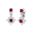 deBoulle Collection Ruby and Diamond Star Earrings