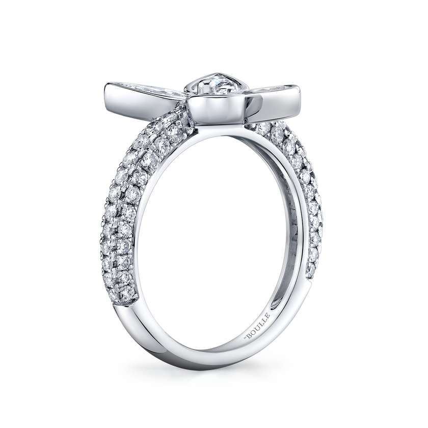 deBoulle Collection Pear Shape Diamond Flower Ring