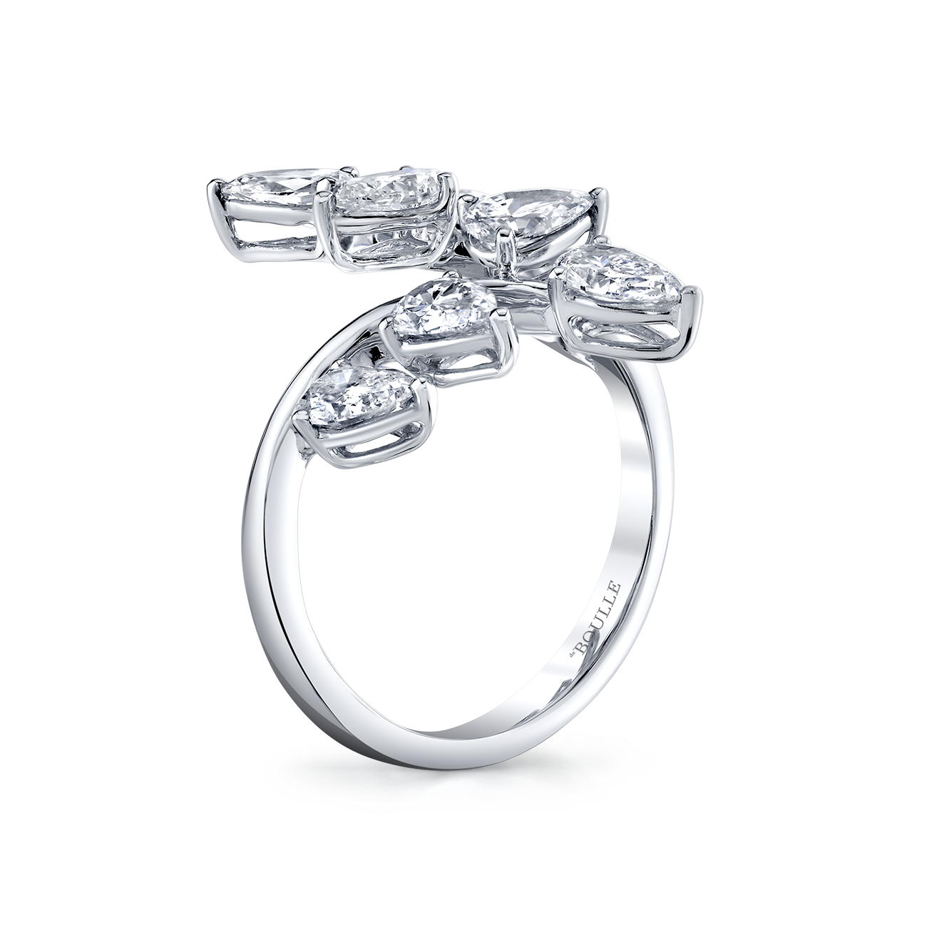 deBoulle Collection Bypass Ring with Pear-Shaped Diamonds
