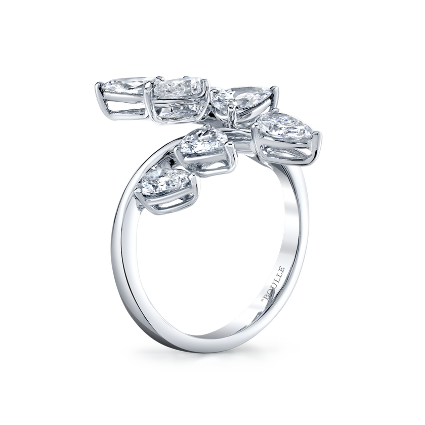 deBoulle Collection Bypass Ring with Pear-Shaped Diamonds