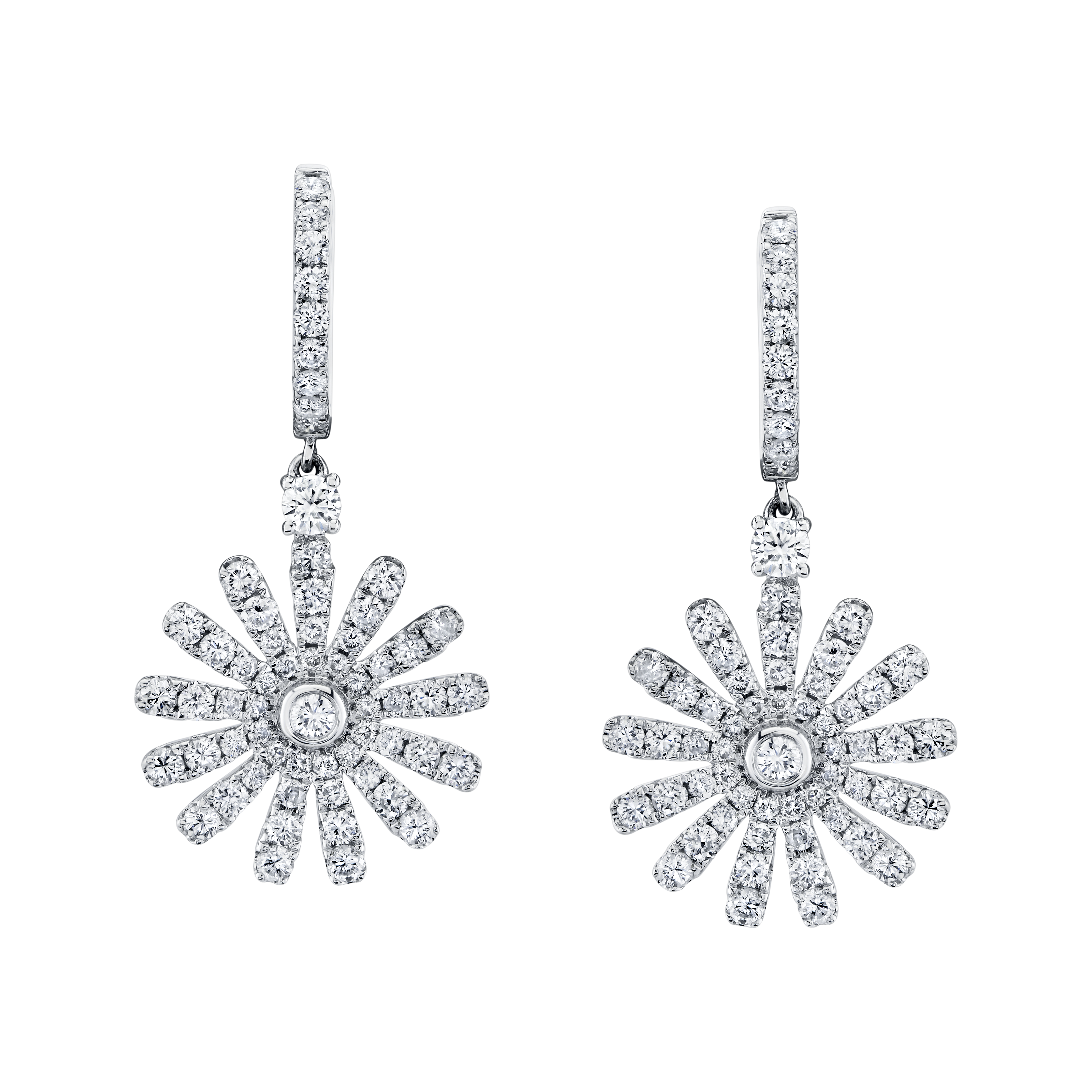 deBoulle Collection Petite Daisy Earrings in WHite Gold