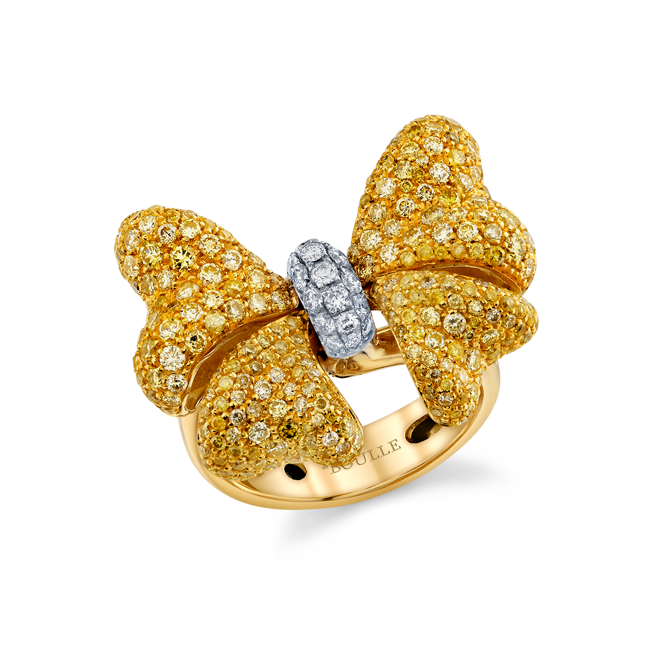 deBoulle Collection Yellow and White Diamond Bow Ring