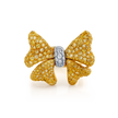 deBoulle Collection Yellow and White Diamond Bow Ring
