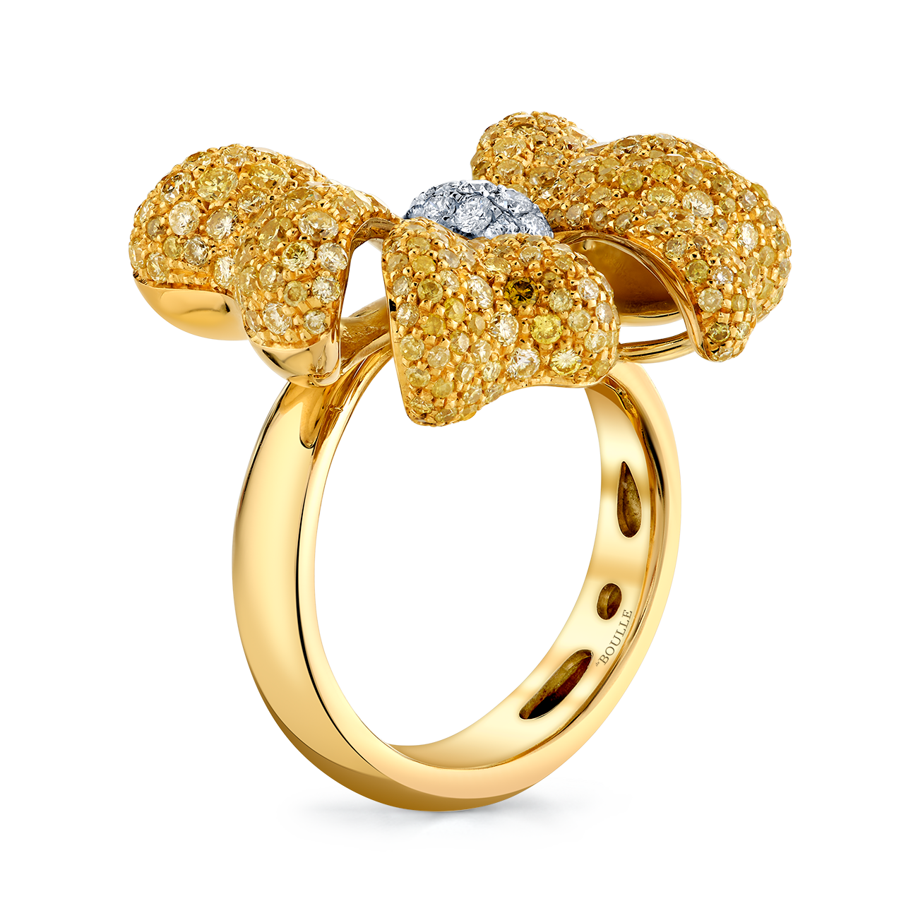 deBoulle Collection Yellow and White Diamond Bow Ring